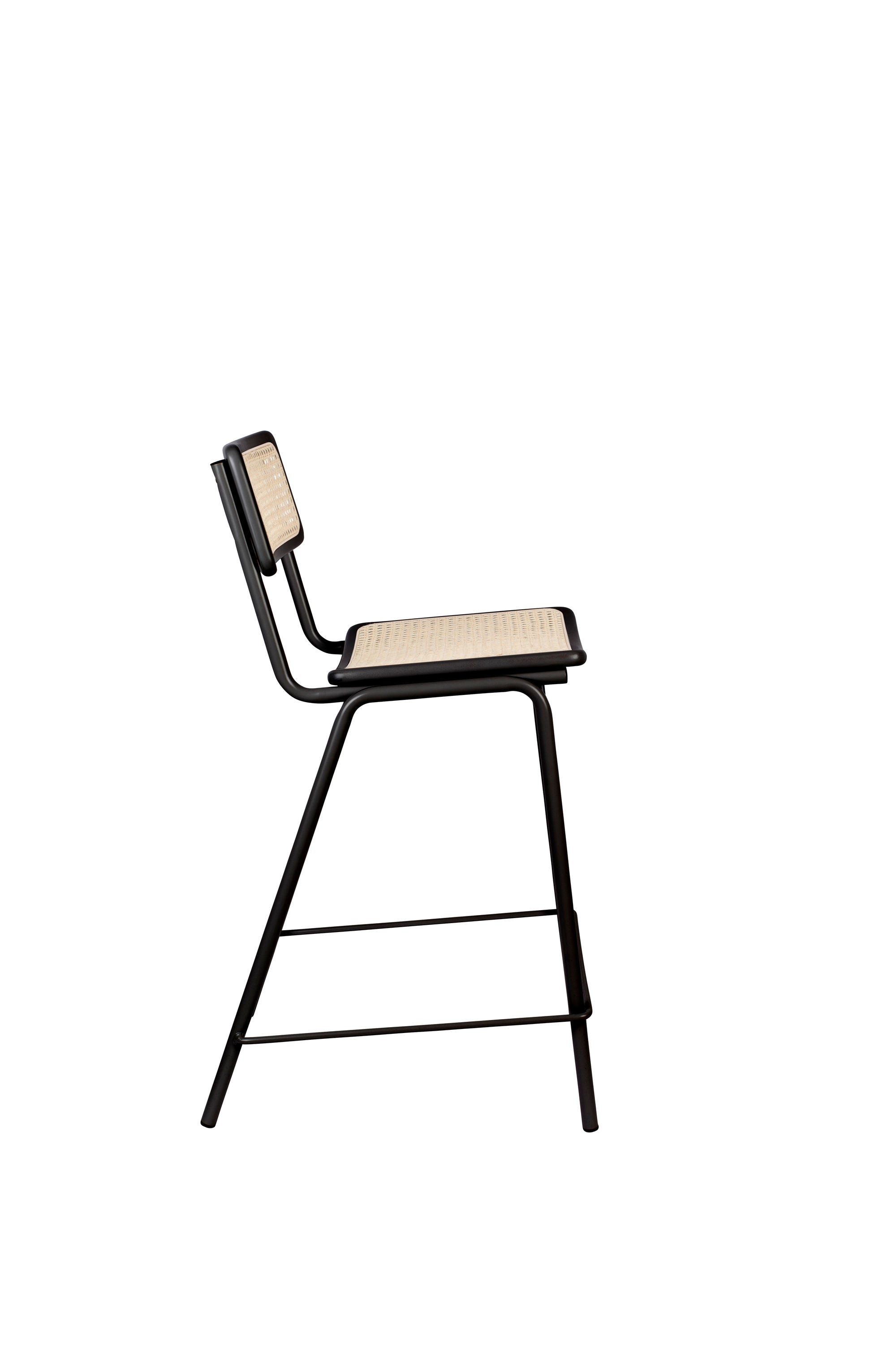 Zuiver Set of 2 Jort Black & Natural Rattan Counter Stool